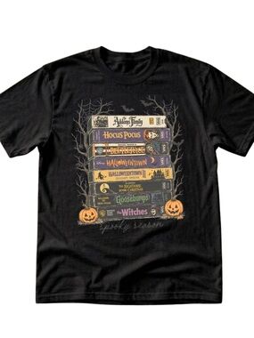 Gildan Spooky Season Black Graphic Tee - Halloween Movie Stack
